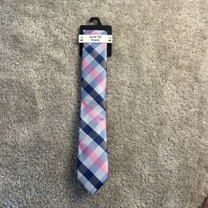 NWT Men's Bespoke Slim Solid Tie Pink & Blue